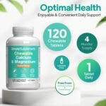 Calcium & Magnesium Chewable Tablets | Supports Bone Strength, Muscle Function & Energy | Tasty Tropical Flavour | Vegan Friendly | 120 Tablets = 4 Months’ Supply | GMP-Certified & UK-Made - Image 4