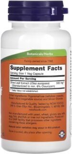 Now Foods – Olive Leaf Extract | Antioxidant and Immune Support – 500mg, 60 Veg Capsules - Image 3