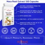 Maca Root Extract 120 Capsules 5000mg - with Zinc - High Strength Supplement - One Daily - Energy and Performance - for Men and Women - Image 3
