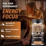 Shilajit Gummies 1400mg – Pure Himalayan Complex with Ashwagandha, Chaga, Fulvic Acid & 85+ Trace Minerals – Vegan & Sugar-Free – 60 Gummies - Image 4