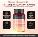 Double Strength D3 + K2 Complex x 90 Vegan Softgels – 4000 IU D3 + 200mcg K2 with Magnesium, Calcium & Zinc – 3 Months Supply - Image 4