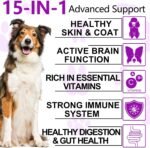 15 in 1 Dog Multivitamin Treats, 150 Chews Vitamins Supplements for Dogs, Hip & Joint Supplements, Immune System, Skin & Coat, Gut Health, Vitamins for Dogs of All Ages & Breeds, Duck Flavor - Image 4