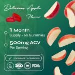 Known Tasty Apple Cider Vinegar Gummies - 1000mg ACV, Vitamin C, Chromium for Metabolism - Natural Apple Flavour - 60 Vegan Gummies, 3 Months Supply - Image 4
