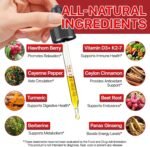 Cayenne Pepper Supplement -60ml Cayenne Pepper with Hawthorn, Beetroot, Turmeric & Vitamins K2 + D3 Liquid Drops | Dietary Supplement | 2 fl.oz - Image 3
