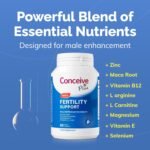 CONCEIVE PLUS Male Fertility Supplements - Boost Sperm Count, Motility & Libido - Maca Root, Folic Acid, L-Arginine, Zinc & Magnesium - Multivitamin for Men’s Health & Fertility Support, 60 Caps - Image 5