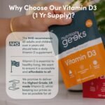 Nutrition Geeks, Vitamin D 4000 iu - 1 Year Supply, 365 Easy-Swallow Tablets Vegetarian D3 iu, High Strength Supplet UK Made VIT & Vitamins Awarded by The Independent - Image 3