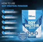 Pure Source Nutrition Soy Protein Isolate Powder (90% Protein) 250g Unflavoured SOYA Protein Vegan Powder for Superfood Supergreens Dairy Free Plant Based Protein (250g, Natural) - Image 5