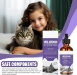 Cat Sleep Aid, 60ML Stress Relief Solution, Cat Calming Supplements, for Senior Pet Kitten Puppy Health Stress Tension Travel Home Night Time - Image 3