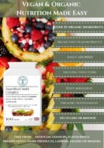 Organic Superfood Multi Complex - Wholefood Nutrition – Chlorella, Spirulina, Turmeric, Kelp, Organic Herbs, Vegetables, Fruits + Digestive Enzymes - 100 Capsules - Image 3