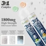 Vitaminnica Magnesium 3-in-1 Effervescent- 15 Tablets – High Absorption Magnesium Malate, Citrate & Glycinate – Energy, Muscle Function & Relaxation – Sugar-Free (Pack of 2, Green Apple) - Image 4