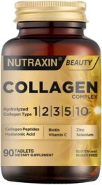 Nutraxin 3000mg Complex Marine Collagen Tablets for Skin, Hair & Joints - 90 Tablets of Hydrolyzed Collagen Type (I, II, III, V, X) with 240mg Vitamin C, Hyaluronic Acid, Zinc and Selenium - Image 3