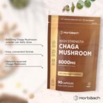 Chaga Mushroom Capsules 8000mg | High Strength Vegan Mushroom Supplement | 90 Powder Capsules | Naturally Sourced | by Horbaach - Image 3