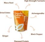 High Strength Turmeric Powder Organic, Black Pepper, Ginger, Flaxseed Protein, Ashwagandha, Maca Root, Date Powder Turmeric Supplement 150g - Immune Support, Inflammation Relief & De-Stress - Image 9