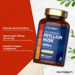 Psyllium Husk Capsules 1400mg | Fibre Supplement | 365 Vegan Capsules (6-Month Supply) | High Strength Psyllium Husk Powder | Natural Prebiotic | by Horbaach - Image 3
