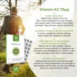 Healthspan Vitamin K2 75µg (60 Capsules) | for Bone and Blood Health | Contains 75 µg Vitamin K2 | Using a Pure, Active Form Called MK-7 | Supports Normal Blood clotting | Vegan - Image 3
