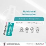 BetterYou Vitamin D3 4000 IU Oral Spray, Fast Acting High Strength Vitamin D3 Supplement, 3-Month Supply, Natural Peppermint Flavour, Made in The UK - Image 4