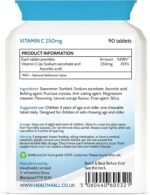 Health4All Kids Vitamin C 250mg, 90 Chewable Tablets 3 Months Supply for Children 3+ Immune System Support, Natural Vegan Orange Flavour | Made in UK (Not Gummies) - Image 5
