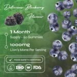Known 1000mg Lions Mane Mushroom Gummies – Blueberry Flavour – Chewable Vegan Nootropic Gummy Supplement – 2 Month Supply – for Men & Women - Image 4