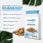 Health4All Rhubarb Root 2500mg 60 Capsules, Natural Laxative Supplement, Reduce Bloating | Digestive Support Vegan Capsules, 2 Months Supply | Made in UK - Image 3