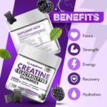 Creatine Gummies with Electrolytes, 5000mg Creatine Monohydrate, BlackBerry Flavour, 120 Gummies – Vegan, Gluten-Free, Non-GMO – Food Supplement – 30-Day Supply - Image 5