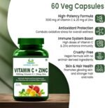 Herbal Magic Vitamin C + Zinc Supplement – Immune Support, Antioxidant Protection, and Skin Health – (60 Capsules) - Image 6