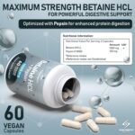 Betaine HCl Pepsin - 1000 mg - 60 Capsules - High Strength for Sensitive Digestion - Clean Betaine Hydrochloride to Support Protein Breakdown - FuelFinity® Superlative Quality - Image 3