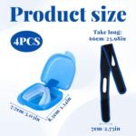 4 PCS Chin Strap for Sleeping,Anti-Snore Chin Strap,Adjustable & Breathable Stop Snoring Aid for Men & Women,Universal Fit Anti Snore Chin Strap Devices,Comfortable Sleep Solution(Blue) - Image 3