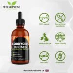 Cordyceps Mushroom Extract Supplement - High Strength 10:1 Nootropic Drink for Energy, Heart Health, Immune System Booster - Mushroom Supplement, Womens and Mens Vitamins - 60ml - Image 5