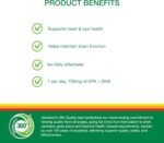 Jamieson Extra Strength Omega-3 700mg, No Fishy Aftertaste, 420 mg of EPA + 280 mg of DHA, Heart Health. Brain Health. Eye Health, Free of Heavy Metals, 100 Softgels, one per Day - Image 4