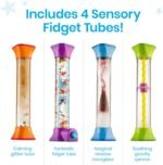 Learning Resources Sensory Fidget Tubes, Toys for Autism, ADHD, Stress & Anxiety Relief, Calming Occupational Therapy Play Bottles for Kids & Adults, Boys & Girls, Age 36 months+, Set of 4 - Image 3