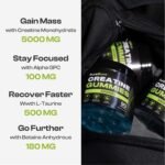 Creatine Gummies MAX, 5780mg, Zero Sugar with Added Alpha GPC for Focus, L-Taurine and Betaine Anhydrous, Blue Raspberry Flavour, One Month Supply, 90 Gummies for Pump, Mass, Endurance and Energy. - Image 5