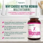 NUTRAWOMAN - Womens Multivitamins | Womens Vitamins - 30 Tablets - 27 Vitamins & Minerals - Daily Multivitamin for Energy & Health - with Probiotics, Biotin, Folic Acid & Methyl B12 - NutraVit - Image 4