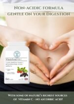 WholeFood VIT C - 100% Natural - NO Ascorbic Acid - HIGH Bioavailability - Acerola Cherry, Rosehip, Blackcurrant, Parsley Leaf, Elderberry - 60 Capsules - Image 3