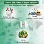 Tudca Supplement 1600mg | 99.2% Pure 1400mg TUDCA, 100mg Artichoke Extract & 100mg NAC | 60 High Potency Capsules | Tauroursodeoxycholic Acid - Bile Salt for Liver Support & Digestion | Lab Tested - Image 3
