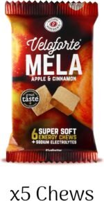 Veloforte Mela Natural Energy Chews, Apple & Cinnamon Flavour 5 Pack, 44g Fast Release Dual Source Carbs with Electrolytes, Vegan & Gluten Free for Cycling, Running, Marathons & Triathlons - Image 3