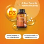 Vitamin D3 K2 Tablets | 365 Vegan Tablets | 1 Year Supply | 2000IU Vitamin D3 (Cholecalciferol) | 200mcg K2 (Menaquinone MK-7) | 1 per Day | Easy to Swallow, Gluten-Free & Lactose-Free - Image 3