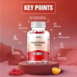 Flebo Multivitamin Gummies for Women & Men - Vegan Chewable Adult Orange Flavour 60 Gummies - 1 Month Supply, 9 Vitamins & Minerals VIT C, D3, B6, B7, Iron & Zinc - Immune Support & Skin Health - Image 5