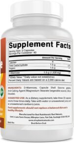 Best Naturals D-Mannose Capsules - Urinary Tract Cleanse Supplement 1500mg/Serving - 120 Count (120 Count (Pack of 1)) - Image 3