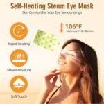 Serfeymi Self Heating Steam Eye Mask 22PCS- Disposable Sleep Warming Eye Mask for Puffy, Dry Eyes, Moist Hot Warm Eye Compress, Relief Eyes Fatigue Chamomile - Image 3