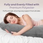Nuliie Pregnancy Pillow for Sleeping, U Shaped Full Body Pillow Pregnancy Pillows, Maternity Pillow Support for Back, Hips, Legs for Pregnant Women, With Washable Velvet Cover (Grey) - Image 5
