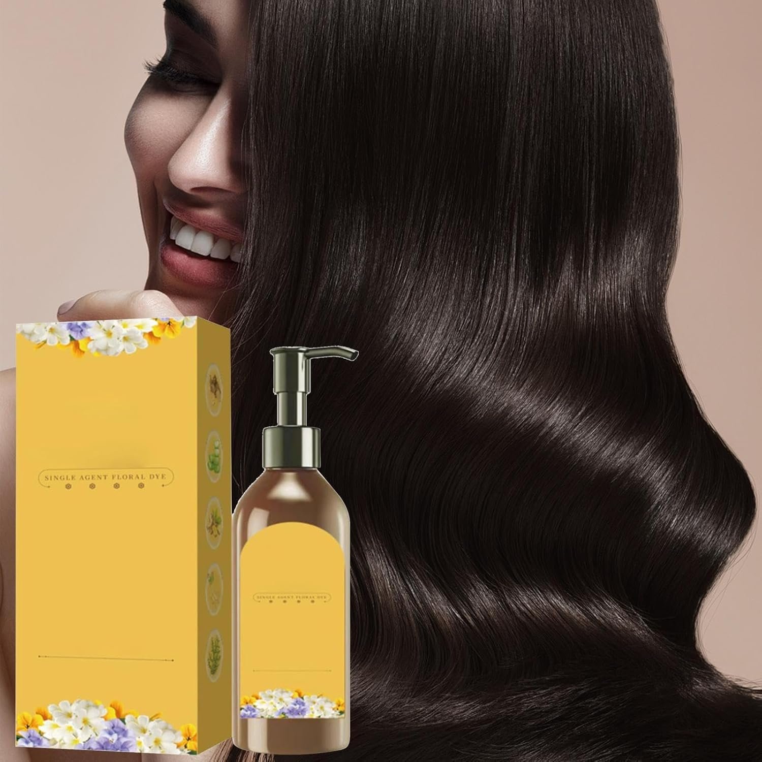 Plant Single Portion Floral Hair Dye, Natural Shampoo, Single-Agent Coloring, Long-Lasting Formula, Gentle Care for Women, Elderly, Grandmother, Herbs Healing, Hair Shading - Image 4