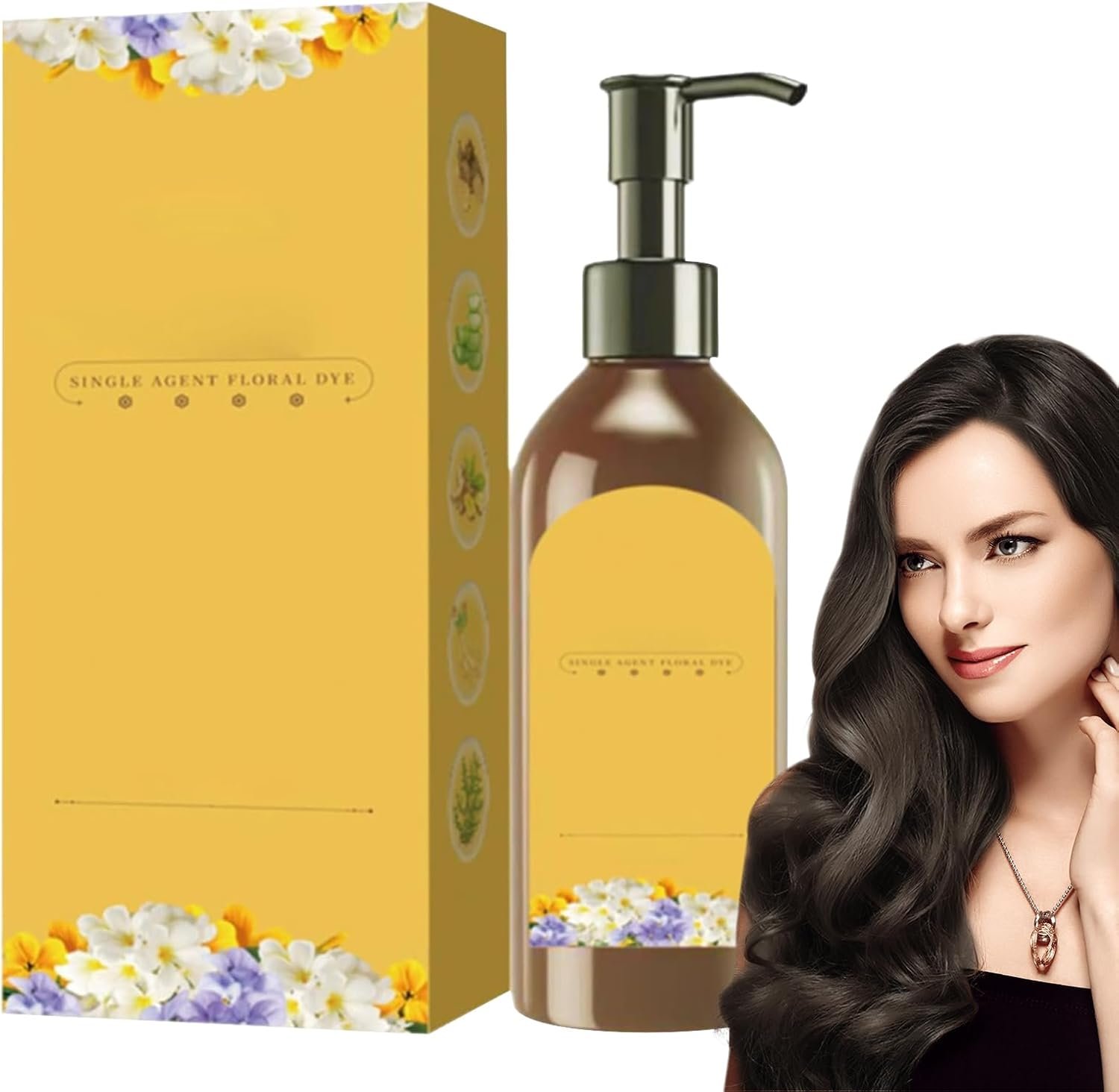 Plant Single Portion Floral Hair Dye, Natural Shampoo, Single-Agent Coloring, Long-Lasting Formula, Gentle Care for Women, Elderly, Grandmother, Herbs Healing, Hair Shading - Image 9