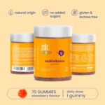 Jelly Pills Multivitamin and Mineral Gummies for Kids - 70 Vegan Gummies - No Added Sugars - Strawberry Flavor - A, B, C, D, E, Zinc, Biotin & Folic Acid - Image 3