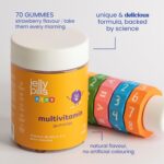 Jelly Pills Multivitamin and Mineral Gummies for Kids - 70 Vegan Gummies - No Added Sugars - Strawberry Flavor - A, B, C, D, E, Zinc, Biotin & Folic Acid - Image 5