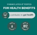 Green Origins Gut Greens Blend for Gut Health | High Plant-Base Fibre from Chicory Root Inulin, Spirulina, Wheatgrass Powder | 10 Servings, 100g | No Additives | Vegan & Kosher - Image 4