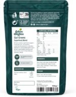 Green Origins Gut Greens Blend for Gut Health | High Plant-Base Fibre from Chicory Root Inulin, Spirulina, Wheatgrass Powder | 10 Servings, 100g | No Additives | Vegan & Kosher - Image 6