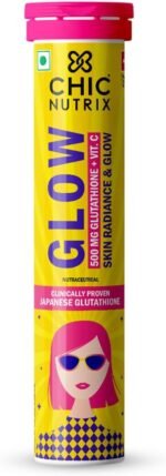 Chicnutrix Glow - Reduced Glutathione 500mg (OPITAC™) & Vitamin C for antioxidant Support and detoxification, Non-GMO & Vegan - 20 Tablets (Strawberry – Lemon Flavour) - Image 5