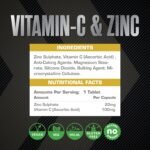Vitamin C & Zinc Vegan Tablets | 2-in-1 Immune Support Supplement | High Strength Formula for Optimal Health | by XCelerate Nutrition (120 Tablets) - Image 4