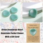 1Pcs Green Aventurine Thumb Worry Stone Healing Crystals Gifts with Gift Card Heart Healing Crystals Stones for Women Polished Reiki Balancing - Image 4
