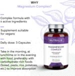 Magnesium Glycinate Complex - 2145mg Bisglycinate + Citrate - Magnesium Supplements - Vitamins B5 + B6 + C - 120 Capsules Vegan Nutralie - Image 4